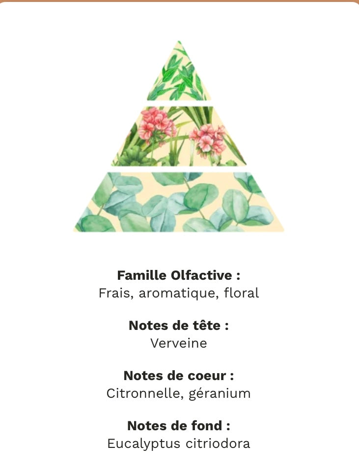 Bougie parfumée : citronnelle géranium ( anti moustique )