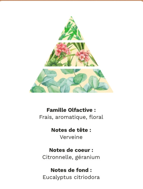 Bougie parfumée : citronnelle géranium ( anti moustique )